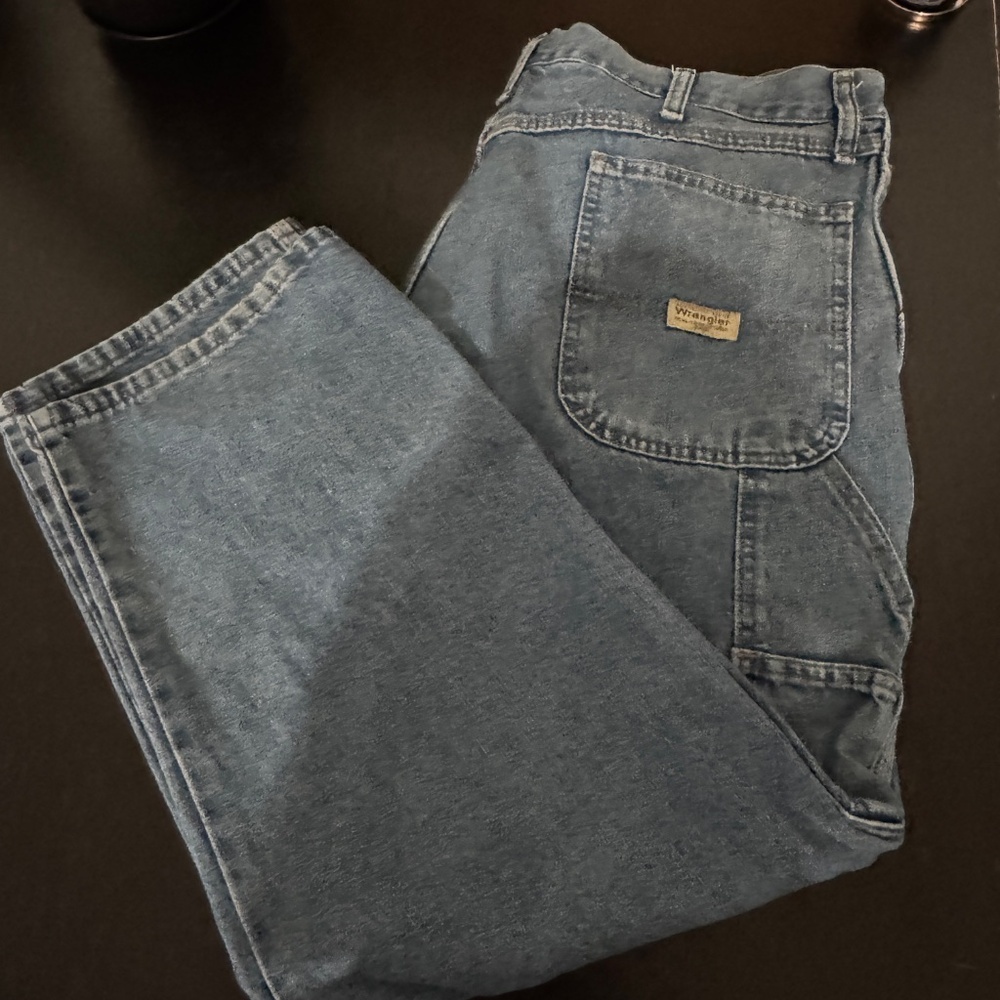 Wrangler Men's Wrangler  Regular Fit Carpenter Jeans Size 38x29 Denim Blue - Picture 5 of 5